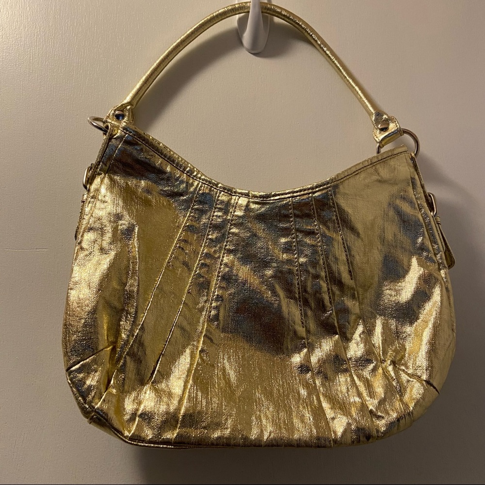 Gold Metallic Shoulder Bag for Women